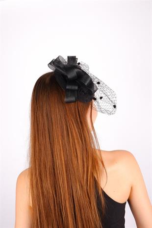 الجملة قبعة الزفاف الفوال الأسود ملحقات الزفاف ديلدا