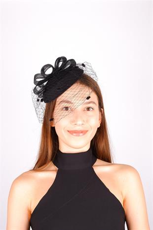 الجملة قبعة الزفاف الفوال الأسود ملحقات الزفاف ديلدا