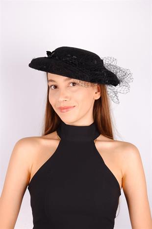 الجملة قبعة الزفاف الفوال الأسود إرنا ملحقات الزفاف تول