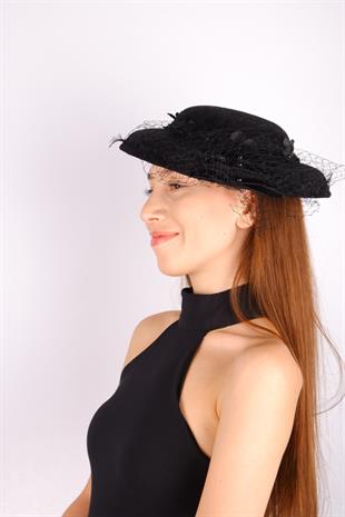 Black Voile Wedding Hat Erna Tulle Bridal Accessory
