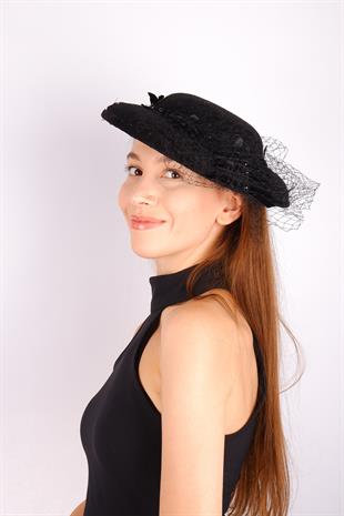 Black Voile Wedding Hat Erna Tulle Bridal Accessory
