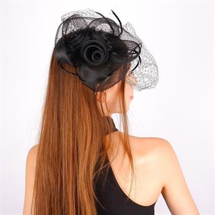 الجملة قبعة الزفاف Voilet الأسود، ميلا تول الزفاف التبعي والقفازات