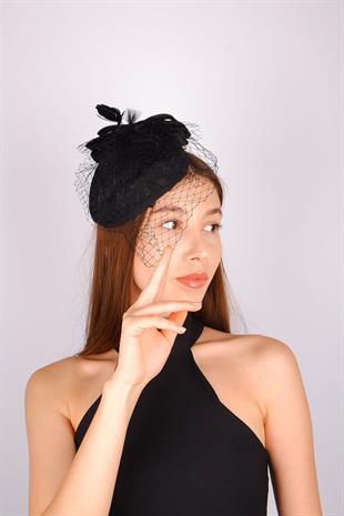 الجملة قبعة الزفاف الفوال الأسود ميلانو تول الزفاف التبعي