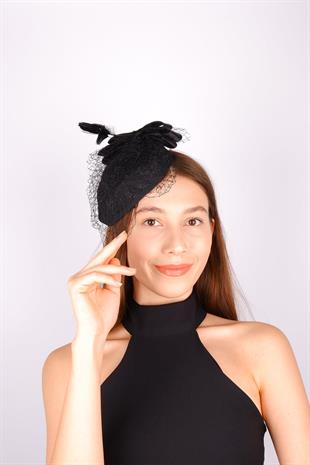 الجملة قبعة الزفاف الفوال الأسود ميلانو تول الزفاف التبعي