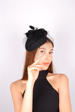 الجملة قبعة الزفاف الفوال الأسود ميلانو تول الزفاف التبعي