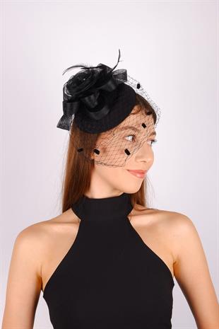 Black Voile Wedding Hat Nico Tulle Bridal Accessory