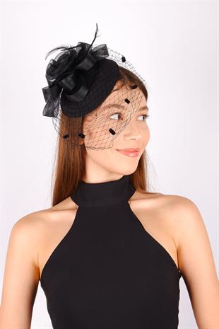 Black Voile Wedding Hat Nico Tulle Bridal Accessory