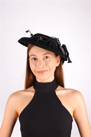 الجملة قبعة الزفاف الفوال الأسود فيرا الرباط الزهور ملحقات الزفاف