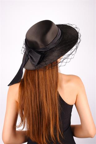Black Voile Wedding Hat Vera Tulle Bridal Accessory