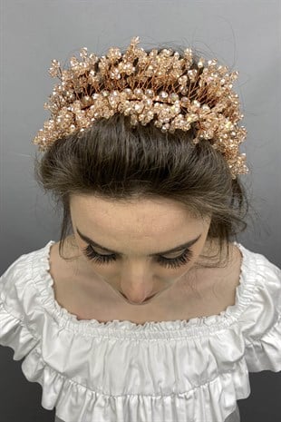 Soft Orange Sirius Crystal Stone Henna and Bridal Crown