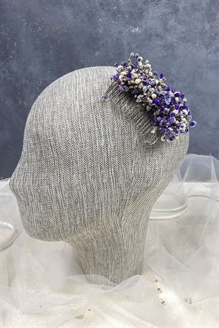 Şoklanmış Cipso Çiçekli Gelin Aksesuarı Saç Tokası