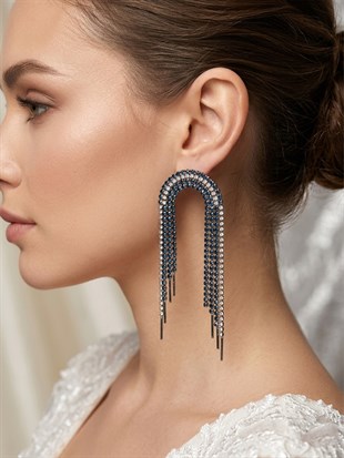 Sole Düğün Ve Nişan İçin Sallantılı Abiye Gelin Kına Küpesi