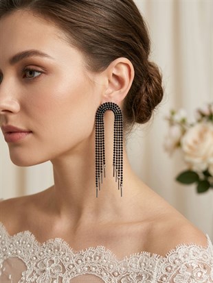 Sole Düğün Ve Nişan İçin Sallantılı Abiye Gelin Kına Küpesi