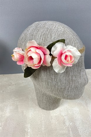 Somon Ortanca Şakayıklı Gelin El Buketi Saç Aksesuarı ve Yaka Çiçeği