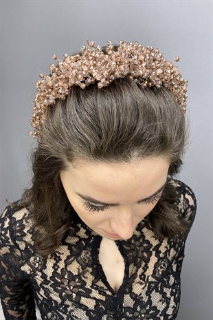 Salmon Pollux Crystal Stone Henna and Bridal Crown