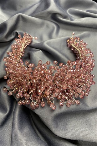 Salmon Pollux Crystal Stone Henna and Bridal Crown