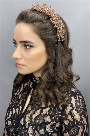 Salmon Pollux Crystal Stone Henna and Bridal Crown