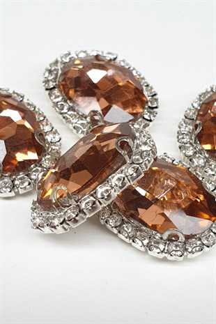 Somon Rengi Oval Kasalı Dikme Taş