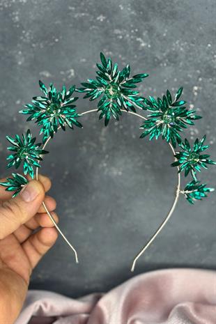 Yıldız Taş Detaylı Gelin Tacı Kına Gecesi ve Düğün İçin Saç Aksesuarı