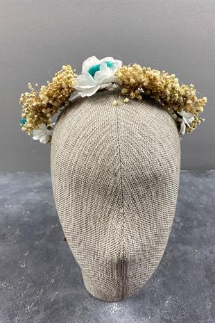 Su Yeşili Bahar Dalı Ve Cipsolu Dış Çekim Gelin Tacı