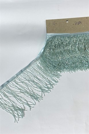 Su Yeşili Boncuklu 15 cm Saçak Püskül