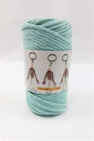 Su Yeşili İnce Büklüm Makrome