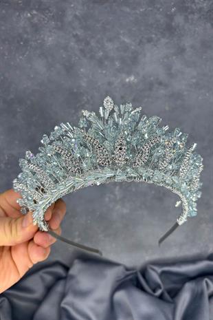 Aqua Green Livan Beaded Bridal Henna Crown Hair Accessory