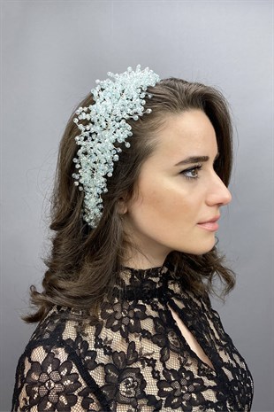 Water Green Pollux Crystal Stone Henna and Bridal Crown