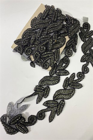 Waterway Patterned Stone Strip Applique Anthracite Color