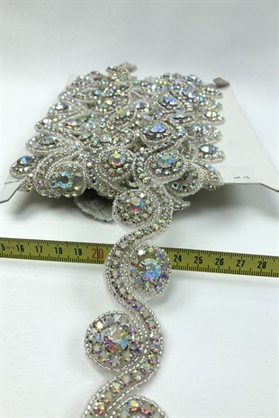 Su Yolu Model  Janjanlı Ütüyle Yapışan Taşlı Şerit