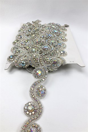 Su Yolu Model  Janjanlı Ütüyle Yapışan Taşlı Şerit