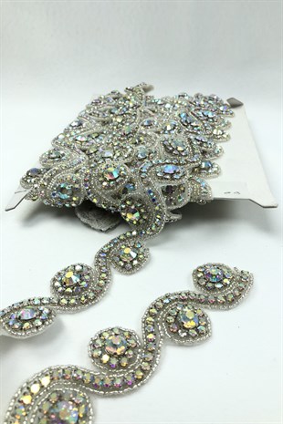 Su Yolu Model  Janjanlı Ütüyle Yapışan Taşlı Şerit