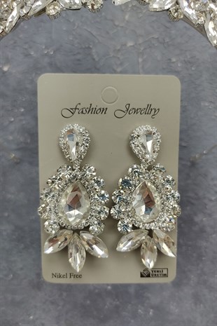 Subra Model Gelin Tacı Ve Mekik Damla Taşlı Küpe