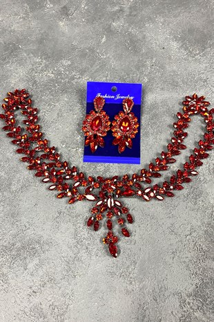 Sultan Crown Bridal Henna Hair Accessory and Stone Earring