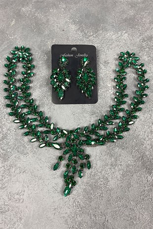 Sultan Pediment Bridal Henna Hair Accessory And Earring Set