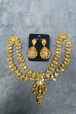 Sultan Model Forehead Bridal Henna Hair Accessory And Earring Set