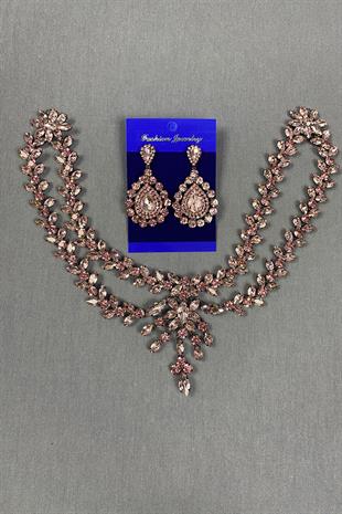 Sultan Stone Pediment Bridal Henna Hair Accessory and Drop Earrings