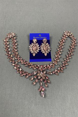 Sultan Stone Pediment Bridal Henna Hair Accessory and Shuttle Earrings