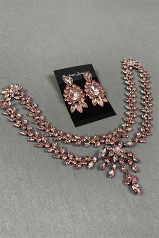 Sultan Stone Pediment Bridal Henna Hair Accessory and Drop Shuttle Earrings