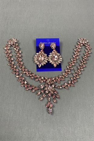 Sultan Stone Pediment Bridal Henna Hair Accessory and Shuttle Stone Earrings