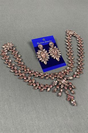 Sultan Stone Pediment Bridal Henna Hair Accessory and Shuttle Earrings