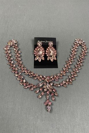 Sultan Stone Pediment Bridal Henna Hair Accessory and Drop Shuttle Earrings