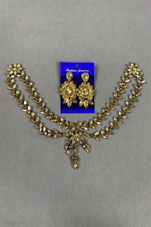 Sultan Stone Pediment Bridal Henna Hair Accessory and Drop Shuttle Earrings