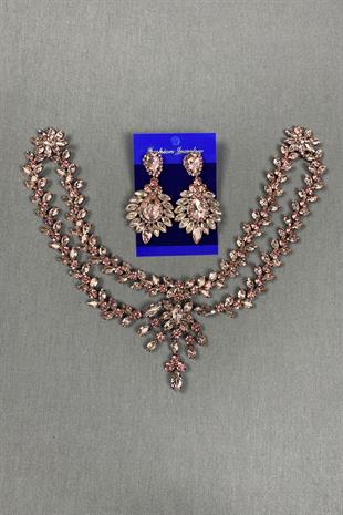Sultan Stone Pediment Bridal Henna Hair Accessory and Shuttle Stone Earrings