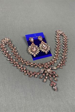 Sultan Stone Pediment Bridal Henna Hair Accessory and Shuttle Stone Earrings