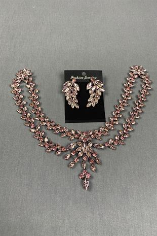 Sultan Stone Pediment Bridal Henna Hair Accessory and Leaf Stone Earrings