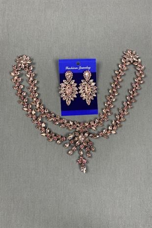 Sultan Stone Pediment Bridal Henna Hair Accessory and Shuttle Earrings