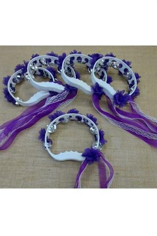 Süslü Nedime Tefi Mor 15 Adet Tef