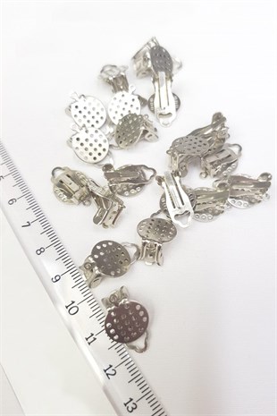 Gümüş Renk Süzgeçli Mandal Model Küpe Klipsi