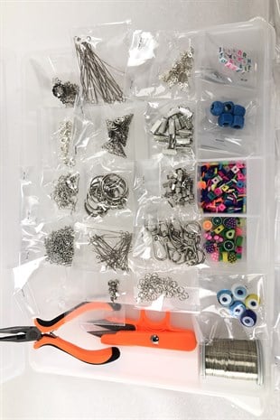 Takı Yapım Malzemesi Kristalli ve Taşlı Boncuklu Set